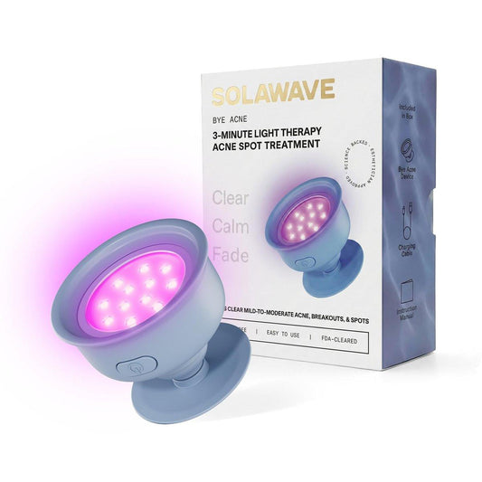 Solawave Bye Acne – Blau- & Rotlicht-Therapiegerät für Gesicht und Körper | LED-Gesichtsstift zur Reduzierung von Rötungen, Pickeln und Unreinheiten | 3-Minuten-Behandlung