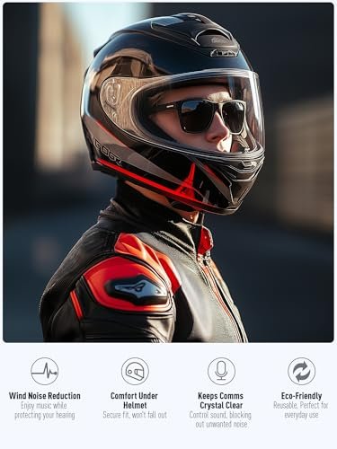 Motorrad Ohrstöpsel gegen Windgeräusche – 25 dB Lärmminderung, klare Kommunikation, bequem unter dem Helm, wiederverwendbare Silikon-Ohrstöpsel für Motorrad, Touren, Rennen, Schießen