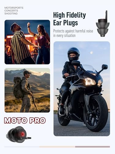 Motorrad Ohrstöpsel gegen Windgeräusche – 25 dB Lärmminderung, klare Kommunikation, bequem unter dem Helm, wiederverwendbare Silikon-Ohrstöpsel für Motorrad, Touren, Rennen, Schießen