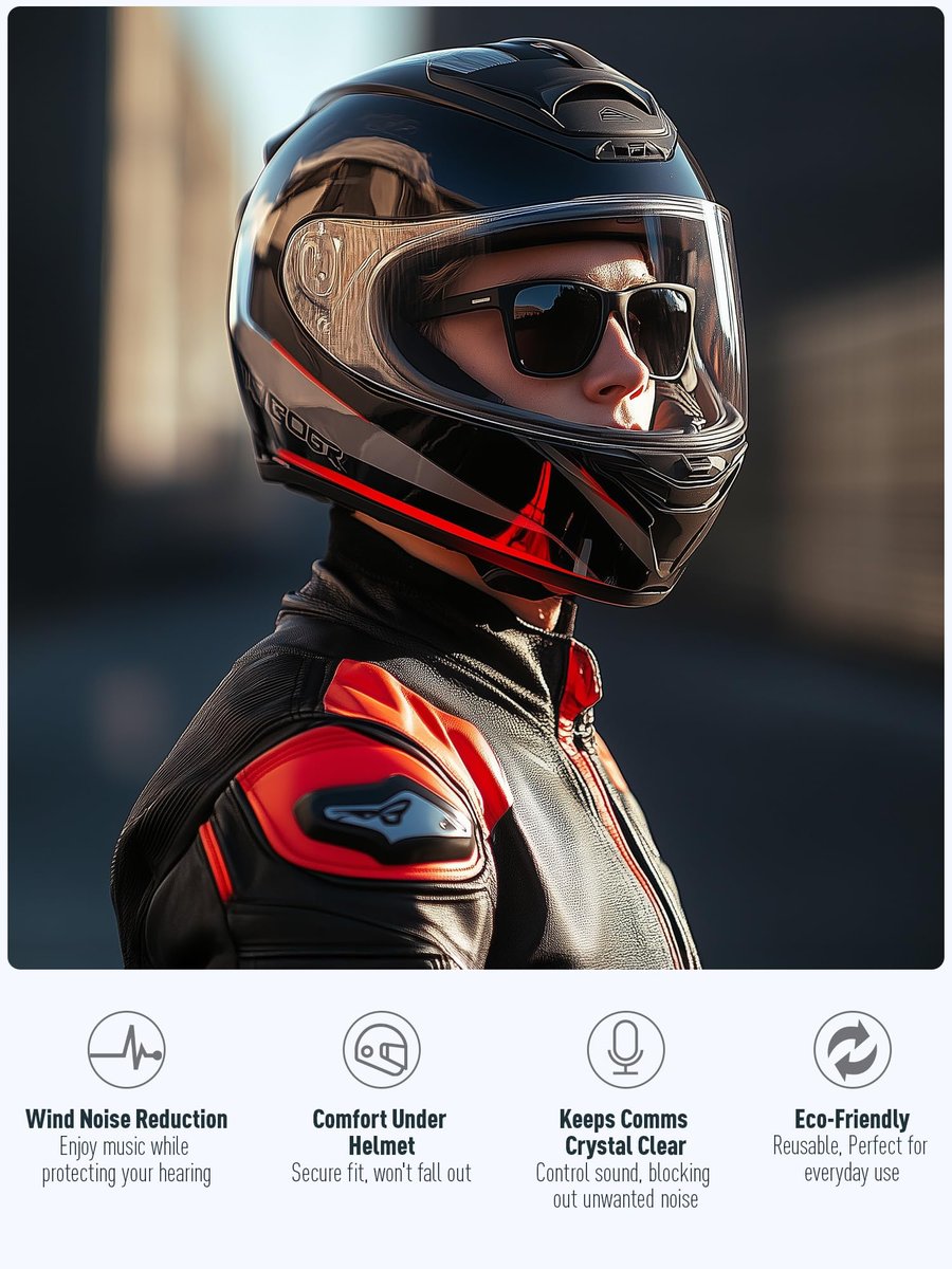 Motorrad Ohrstöpsel gegen Windgeräusche – 25 dB Lärmminderung, klare Kommunikation, bequem unter dem Helm, wiederverwendbare Silikon-Ohrstöpsel für Motorrad, Touren, Rennen, Schießen