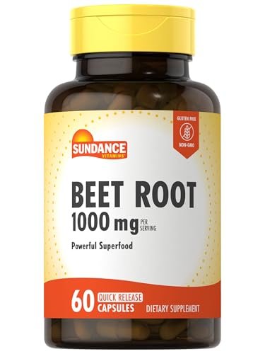 Sundance Rote Bete Kapseln | 1000 mg | 60 Kapseln | Superfood-Extrakt | Nicht-GVO & Glutenfrei Nahrungsergänzungsmittel