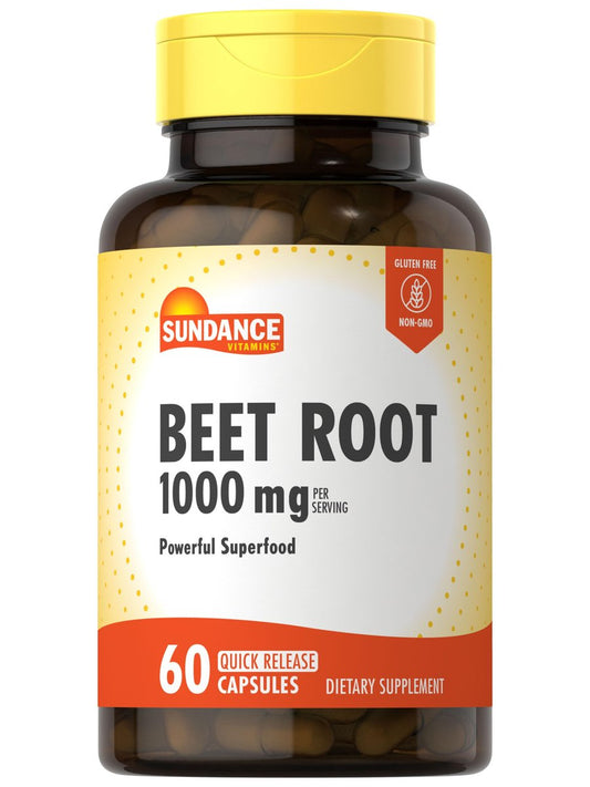 Sundance Rote Bete Kapseln | 1000 mg | 60 Kapseln | Superfood-Extrakt | Nicht-GVO & Glutenfrei Nahrungsergänzungsmittel