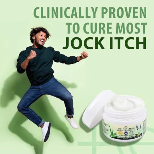Recuren Plus Jock Itch Antifungal Creme: Teebaumöl Anti-Pilz Creme mit Aloe Vera, Lavendel & Eukalyptus – Extra starke Kräuter-Feuchtigkeitscreme zur Beruhigung juckender Haut – für Männer & Frauen, 30g