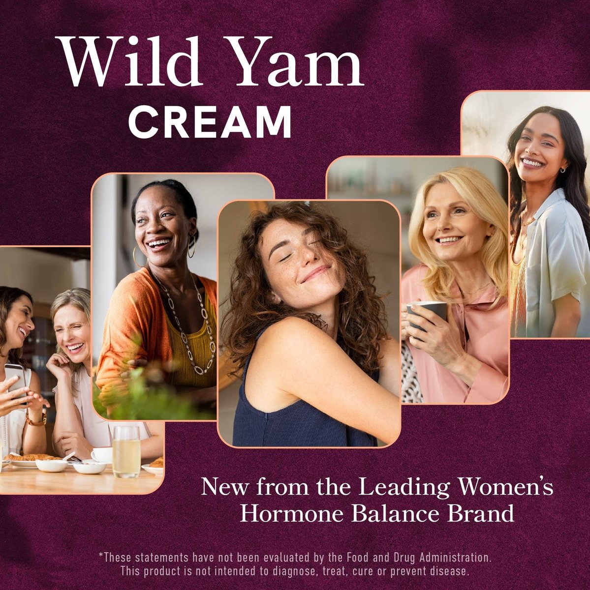 Wild Yam Creme für Hormonbalance | 3450mg Wild Yam zur Unterstützung der Wechseljahre & PMS | Angereichert mit Vitex, Traubensilberkerze, Lavendel & mehr | Östrogen- & Progesteronfreie Ausgleichscreme | 4 Unzen
