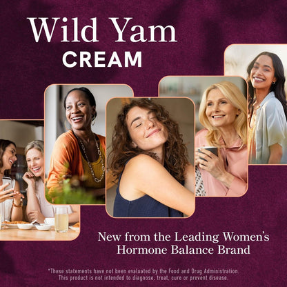 Wild Yam Creme für Hormonbalance | 3450mg Wild Yam zur Unterstützung der Wechseljahre & PMS | Angereichert mit Vitex, Traubensilberkerze, Lavendel & mehr | Östrogen- & Progesteronfreie Ausgleichscreme | 4 Unzen