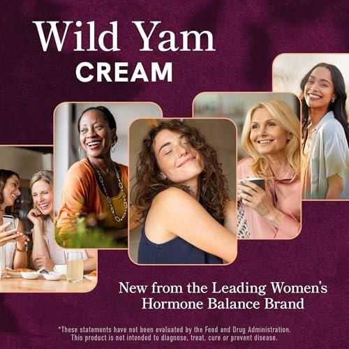 Wild Yam Creme für Hormonbalance | 3450mg Wild Yam zur Unterstützung der Wechseljahre & PMS | Angereichert mit Vitex, Traubensilberkerze, Lavendel & mehr | Östrogen- & Progesteronfreie Ausgleichscreme | 4 Unzen