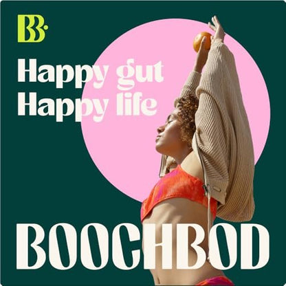 BoochBod Probiotische Kombucha Gummis – Präbiotika, Probiotika, Postbiotika, Ballaststoffe, Ulme, Löwenzahnwurzel, MCT-Öl – gegen Blähungen und für die Darmgesundheit – Probiotika für Frauen und Männer