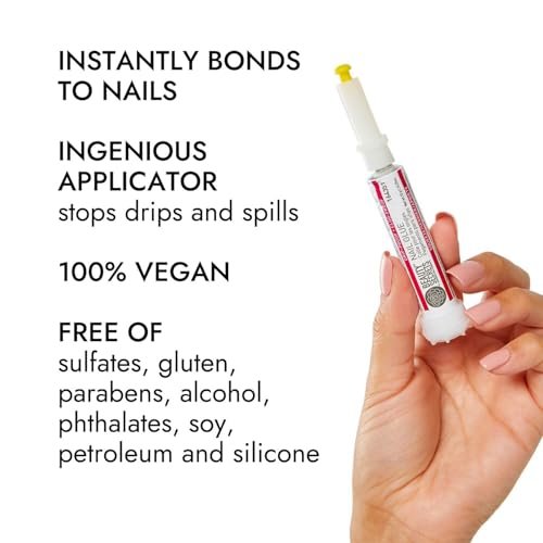 Beauty Secrets Tropf- und Verstopfungssicherer Nagelkleber (2er-Pack) – Klarer Nagelkleber für starke, langanhaltende Haftung