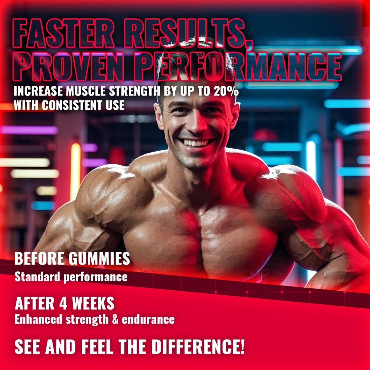 zipvit Creatin-Monohydrat Gummibärchen (5g) – Pre-Workout Energie & Muskelwachstum für Männer & Frauen | Erdbeer-Elektrolyt-Gummis (135 Stück)