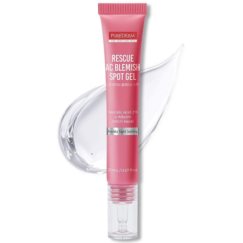 Purederm Blemish Spot Treatment Gel mit Salicylsäure 2% – Beruhigende Akne-Pflege für gereizte Haut, Tag & Nacht, 20 ml