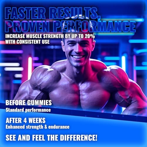 zipvit Creatin-Monohydrat Gummibärchen (5g) – Pre-Workout Energie & Muskelwachstum für Männer & Frauen | Blaubeer-Elektrolyt-Gummis (135 Stück)