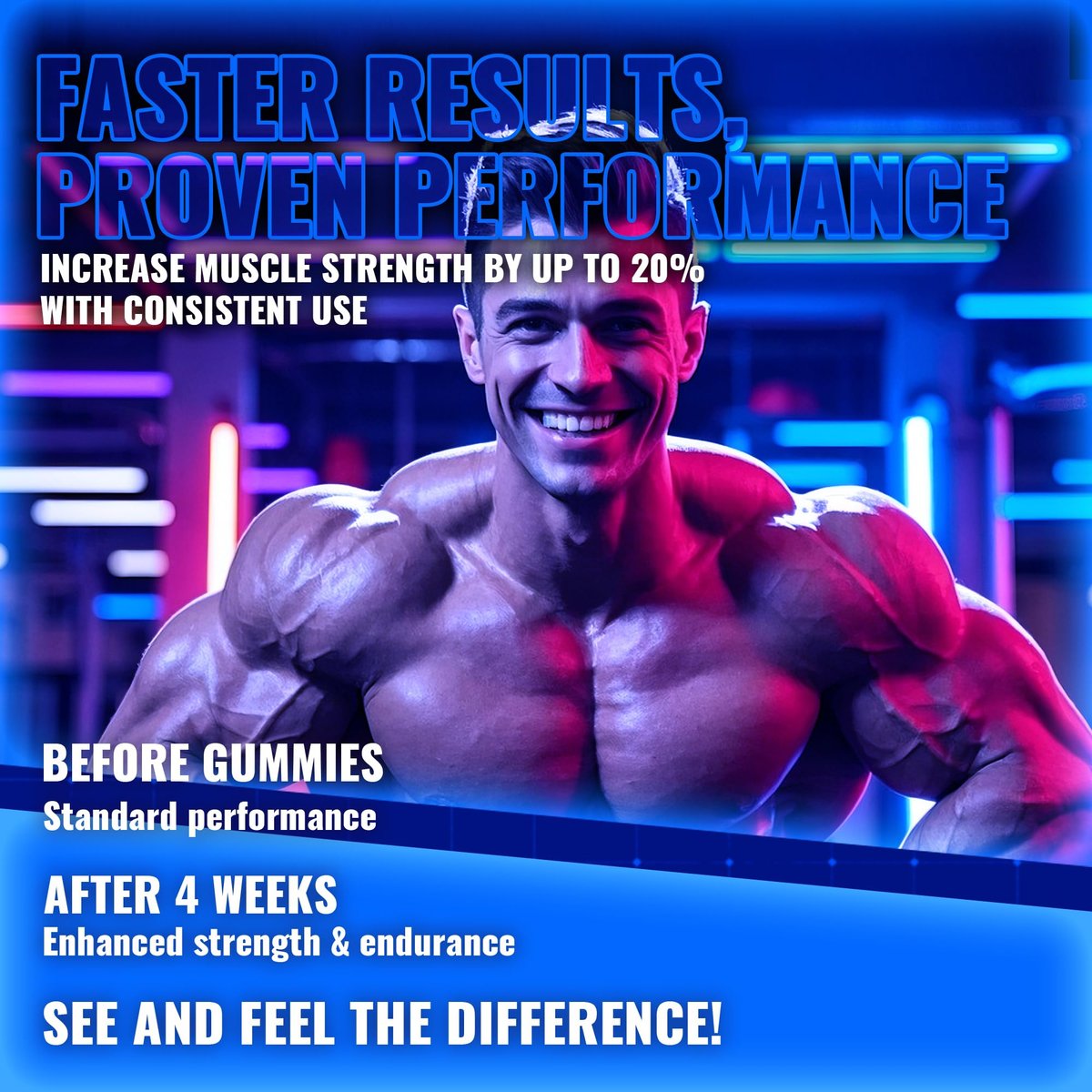 zipvit Creatin-Monohydrat Gummibärchen (5g) – Pre-Workout Energie & Muskelwachstum für Männer & Frauen | Blaubeer-Elektrolyt-Gummis (135 Stück)