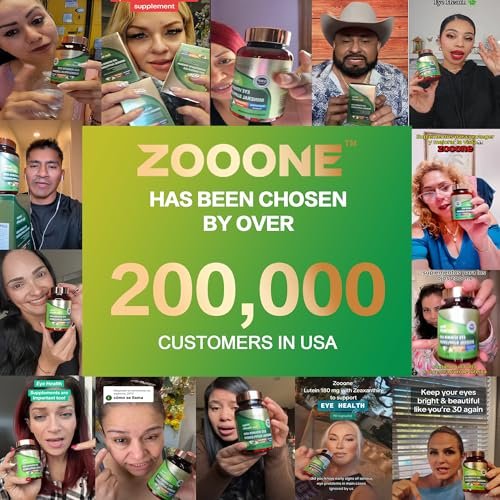 zooone 60 Stück Lutein Augen Vitamine Nahrungsergänzungsmittel für Makulagesundheit und trockene Augen, mit Lutein, Zink, Vitamin C/E & Zeaxanthin