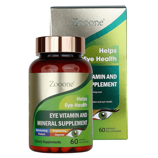 zooone 60 Stück Lutein Augen Vitamine Nahrungsergänzungsmittel für Makulagesundheit und trockene Augen, mit Lutein, Zink, Vitamin C/E & Zeaxanthin