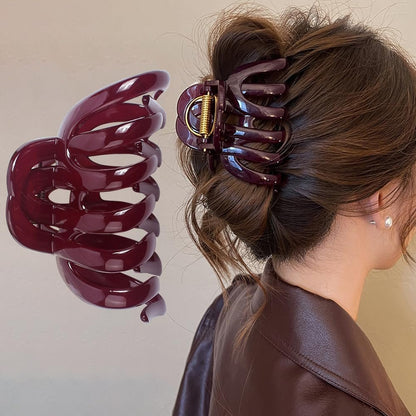 Rote Haarklammern für Damen – Große Vintage Haarclips für dickes Haar, 3,54 Zoll, rutschfeste Haarklammern aus Kunststoff, Haarschmuck für Frauen