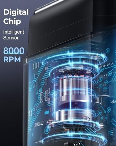 WALUMEN Folienrasierer für Männer, Mini-Elektrorasierer für eine gründliche Rasur mit 3 hochgeschwindigkeits-schwebenden Scherköpfen, USB-C schnell wiederaufladbar, IPX7 wasserdicht, nass/trocken, Reisesperre, LED-Anzeige