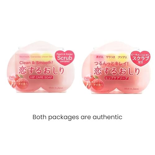 PELICAN SOAP Peeling-Seife für empfindliche Haut – Exfolierende Seife mit Aloe Vera & Jojobaöl, hydratisierend, japanische Hautpflege, 2,8 oz, 3er-Pack Pfirsich