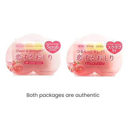 PELICAN SOAP Peeling-Seife für empfindliche Haut – Exfolierende Seife mit Aloe Vera & Jojobaöl, hydratisierend, japanische Hautpflege, 2,8 oz, 3er-Pack Pfirsich