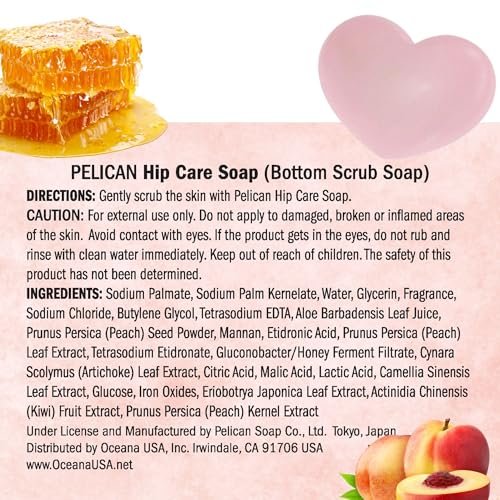 Pelican Soap Peeling-Seife mit Zitronensäure, Aloe Vera Extrakt & Jojobaöl – natürliche feste Seife für Damen & Herren, 2,82 Unzen (1er-Pack) Pfirsich