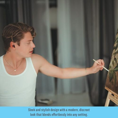 Hush Hoops Ohrstöpsel – Ultra-Weiche wiederverwendbare geräuschreduzierende Ohrstöpsel mit Hufeisenform für Komfort, 4 Größen für individuelle Passform, 17 dB (NRR) Geräuschreduzierung, Schwarz, 1 Paar mit Reiseetui