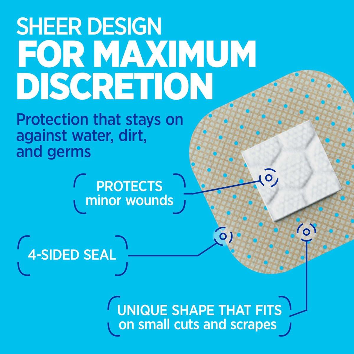 BAND-AID Brand Sheer Spots Kleine Pflaster, hautfarben, steril, einzeln verpackt, für kleine Schnitte und Schrammen, 50 Stück
