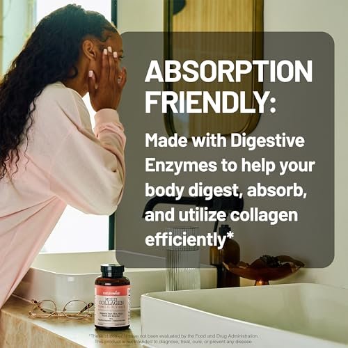 NatureWise Multi Collagen Peptide Kapseln für Frauen & Männer - Typ I, II, III, V, X mit Hyaluronsäure - Unterstützt Haut, Haare, Gelenke* - Weidehaltung, glutenfrei, ohne Gentechnik - 90 Kapseln [30 Tage Vorrat]