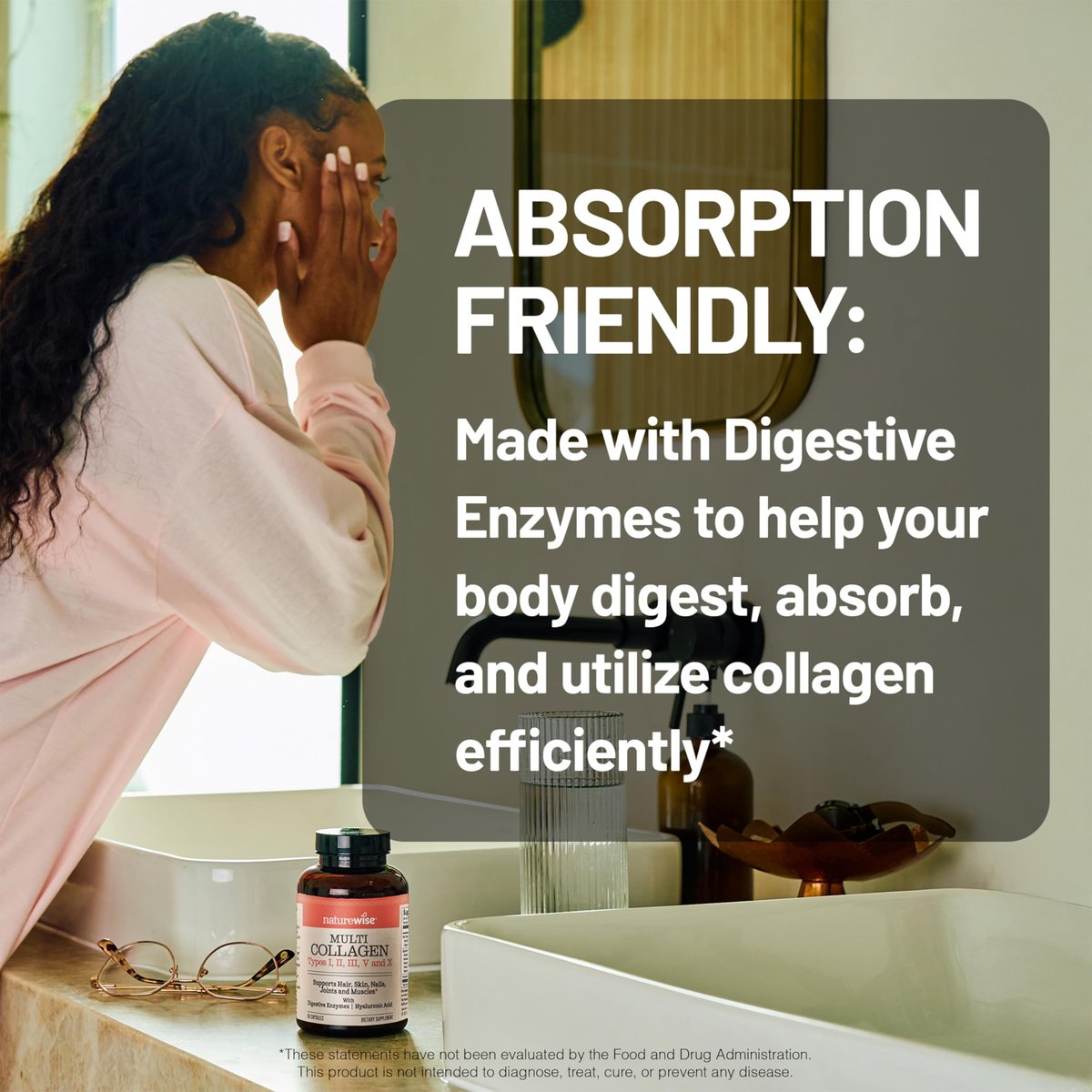 NatureWise Multi Collagen Peptide Kapseln für Frauen & Männer - Typ I, II, III, V, X mit Hyaluronsäure - Unterstützt Haut, Haare, Gelenke* - Weidehaltung, glutenfrei, ohne Gentechnik - 90 Kapseln [30 Tage Vorrat]