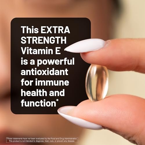NatureWise Vitamin E 1000 IE Weichkapseln (450 mg dL-Alpha) - Vegan, glutenfrei, sojafrei, nicht-GMO Antioxidans Nahrungsergänzungsmittel für Haut-, Herz-, Augen- und Immununterstützung - 60-Tage-Vorrat, 120 Stück