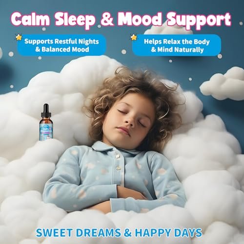 ReviNutra Kids Magnesium Glycinate Liquid Drops mit Omega-3, Ashwagandha, Vitamin B6, D3, K2, Calcium & Kamille – Magnesiumtropfen für Kinder Schlaf, Ruhe, Konzentration, Gehirn & Stimmung – Erdbeergeschmack