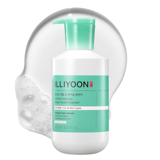 Illiyoon Sanfter Tiefenreiniger | Low-pH Gel-to-Foam Gesichtsreiniger für empfindliche Haut, feuchtigkeitsspendender Gel-Reiniger & täglicher Make-up-Entferner, koreanische Hautpflege, 250 ml