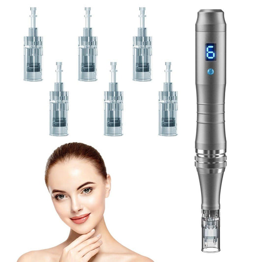 Microneedling Stamp Pen – Derma Stamp Pen 0,25 mm, DermaStamp-System, Alternative zur Derma-Rolle, Mikronadel-Hautpflege-Werkzeug für Männer und Frauen zu Hause