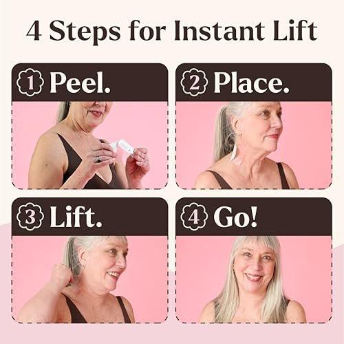 Skinnies Instant Lifts Neck Tape – Patentiert & Hergestellt in den USA – Glättet Linien & Strafft schlaffe Haut für einen jugendlichen Look – Unsichtbar unter den Haaren – 15 Paare