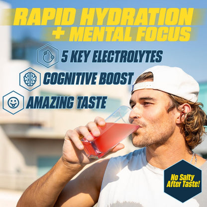 G Fuel Electrolytes Pulver für sofortige Hydration und Fokus | Zuckerfreie Elektrolyte im Sortiment mit Zitrone, Orange, Pfirsich, Erdbeere, Nootropika-Getränkemischungen zur Schärfung der geistigen Konzentration, 12 Portionen