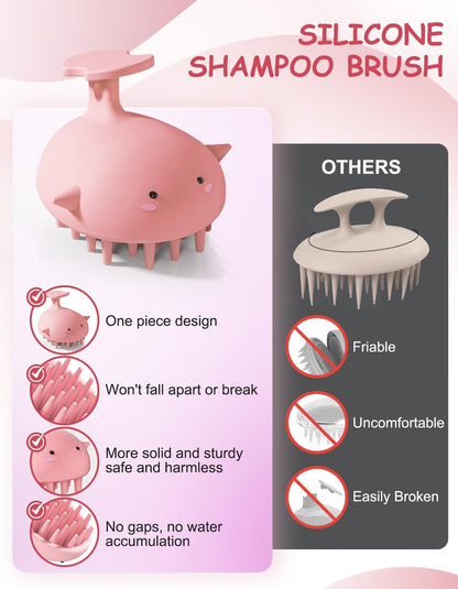 BLAAROOM Kopfhautmassagegerät für Haarwachstum – Silikon Shampoo Bürste, sanfter Scalp Scrubber für Dandruff Entfernung, nass & trocken anwendbar, rosa