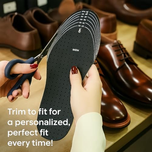 HANDARTE Leder Anti-Geruch Einlegesohlen | Zuschneidbare Geruchsstopper Herren | Schuhdeo - Geruchseliminator für Schuhe - 100% natürliches Ziegenleder & Anti-Schweiß - Geeignet für Sockenlos (Groß)