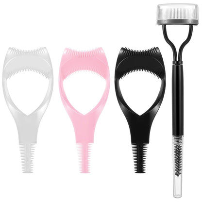 Oruola 4er Set Mascara-Schutz und Wimpernkamm-Separator, 3-in-1 wiederverwendbarer Mascara-Guide mit 2-in-1 Wimpernkamm für perfekte Wimpern