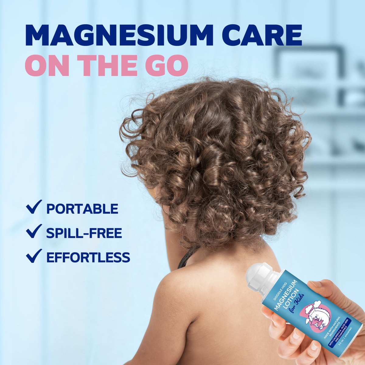 DOODLE HOG Magnesium Lotion für Kinder – mit Calendula, Aloe Vera und Kamille – Magnesiumlotion für besseren Schlaf – Hergestellt in den USA – Roll-On-Applikation – 3 fl oz (89 ml)
