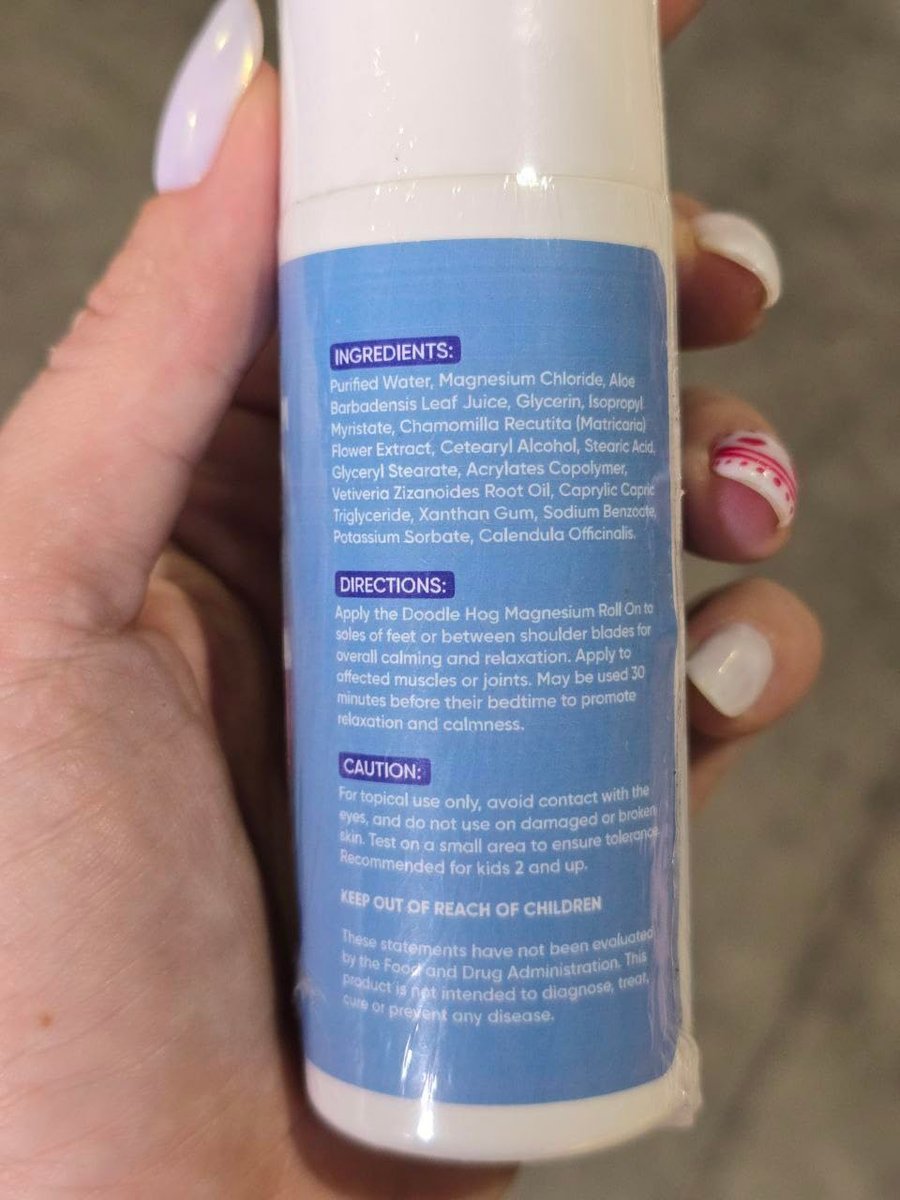 DOODLE HOG Magnesium Lotion für Kinder – mit Calendula, Aloe Vera und Kamille – Magnesiumlotion für besseren Schlaf – Hergestellt in den USA – Roll-On-Applikation – 3 fl oz (89 ml)