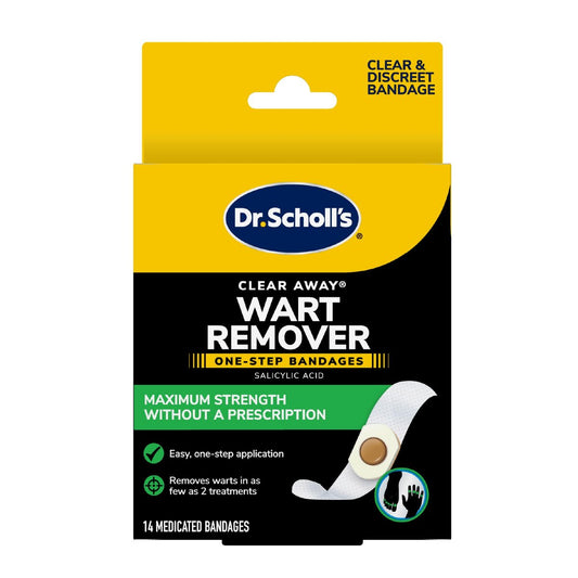 Dr. Scholl's ONE-Step Warzenentferner, 14 Stück // Entfernt Warzen in nur 2 Anwendungen, maximale Stärke, einfache Ein-Schritt-Anwendung, haftet den ganzen Tag