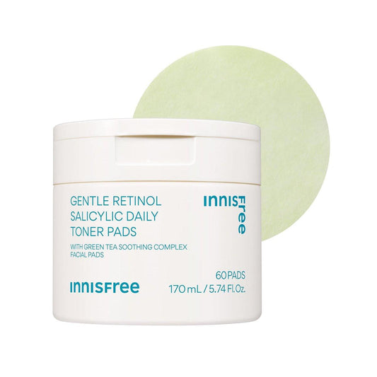 innisfree Tägliche sanfte Retinol-Salicylsäure-Toner-Pads – Koreanische Sheet-Mask-Pads für zu Akne neigende Haut