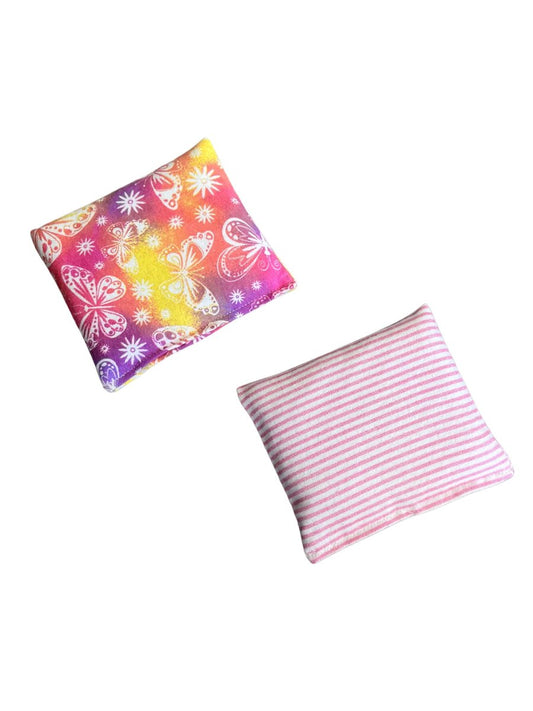 HOME COMFORT Ultra Mini Microwavable Heating & Cooling Pads - 100% Natürliche Reis-Füllung 2er-Pack (4,5” x 5”) (Pink Combo 3)