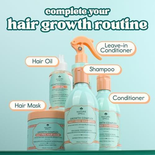 Nature Spell Haarwachstum Komplex Shampoo & Conditioner Set für alle Haartypen, Sulfat- & Parabenfrei, Pflegend & Stärkend mit Hyaluronsäure & Vitamin B5, Vegan, 2er-Pack, je 300 ml