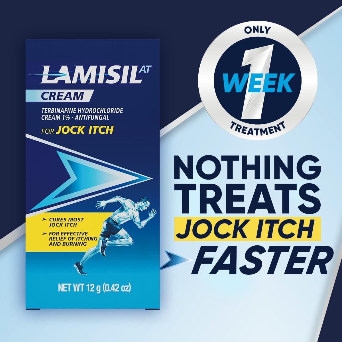 Lamisil Pilzcreme gegen Jock Itch | 1-Wochen-Behandlung | Klinisch erwiesen | Schnelle und wirksame Linderung von Juckreiz, Brennen und Rötungen | 0,42 oz (12 g)