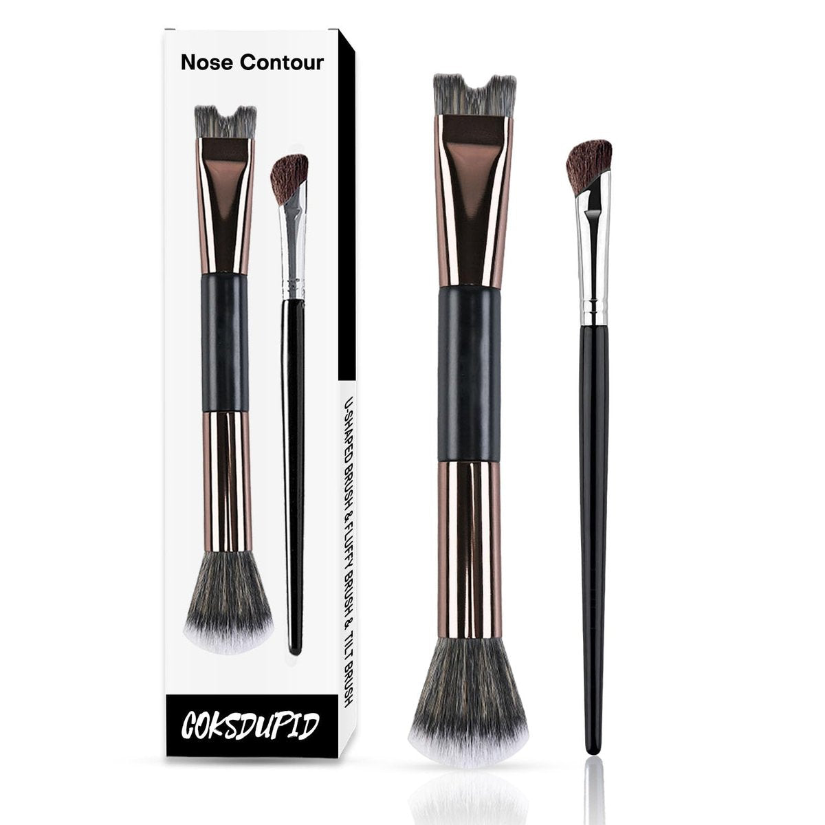 2er-Set Nose Contour Pinsel: U-förmiger und flauschiger Pinsel für präzises Konturieren und Definieren