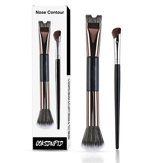 2er-Set Nose Contour Pinsel: U-förmiger und flauschiger Pinsel für präzises Konturieren und Definieren