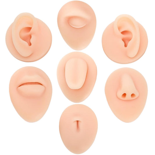 Acshio 7-teiliges Silikon-Piercing-Modell-Set – Weiche, flexible Körperteile-Displays für Anfänger