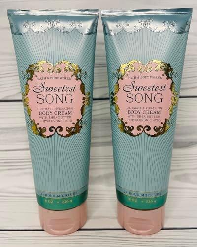 Bath & Body Works Women's Sweetest Song Ultimate Hydration Body Cream 8 Unzen (Pack mit 2)