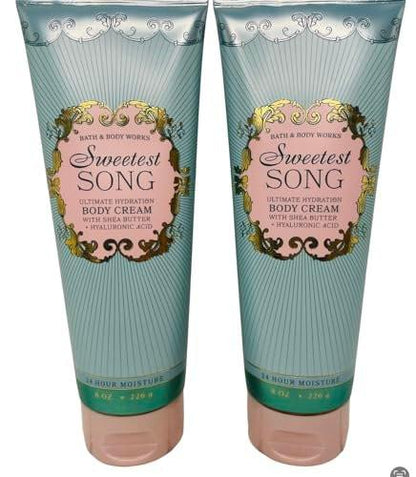 Bath & Body Works Women's Sweetest Song Ultimate Hydration Body Cream 8 Unzen (Pack mit 2)
