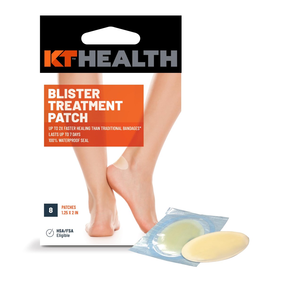 KT Health Blasenbehandlung Hydrokolloid-Pflaster, 8 Stück, Beige, wasserdicht