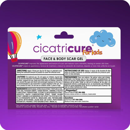 Cicatricure Advanced Scar Gel für Kinder – Sanfte Formel zur Verbesserung des Narbenbildes, glättet und pflegt die Haut, für Gesicht und Körper, Traubenduft, 28 g